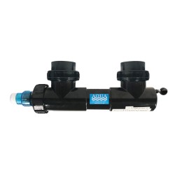 Aqua UV 15W Sterilizer - 3/4" Inlet/Outlet with Wiper Black